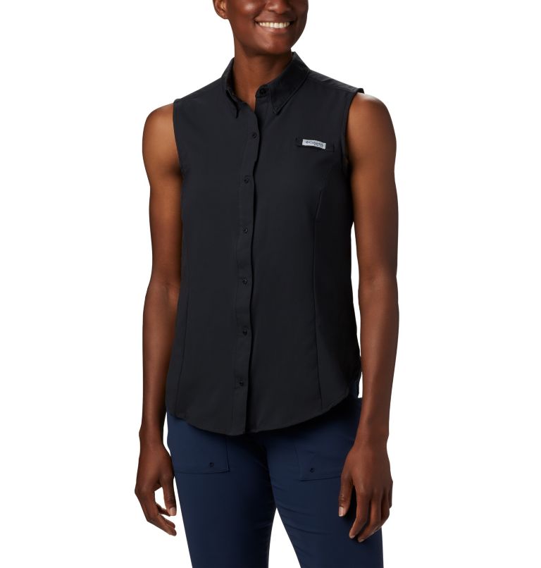 Thumbnail: Women’s PFG Tamiami Sleeveless Shirt, Color: Black, image 1