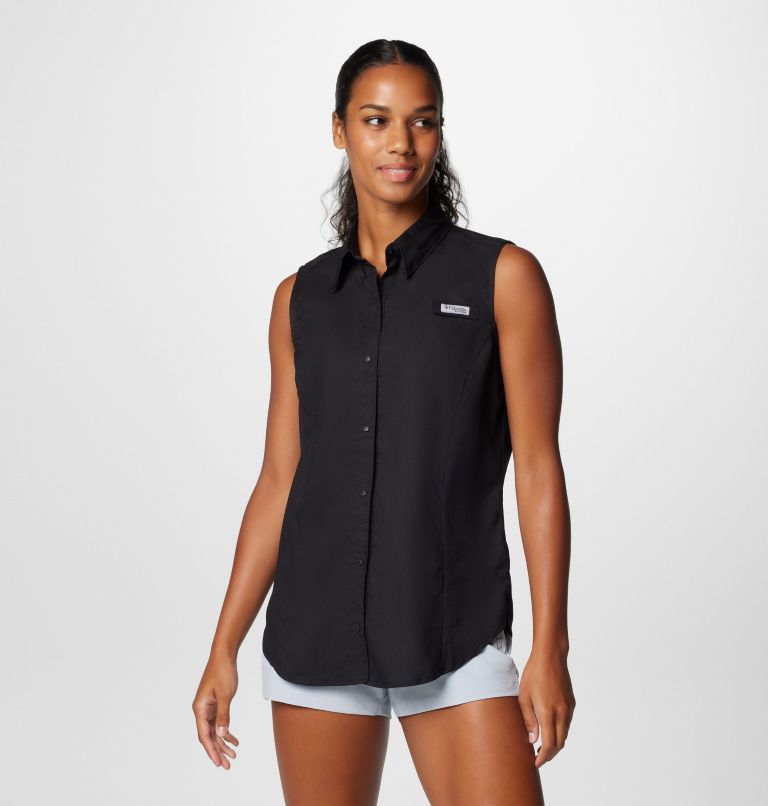 Women’s PFG Tamiami Sleeveless Shirt, Color: Black, image 1