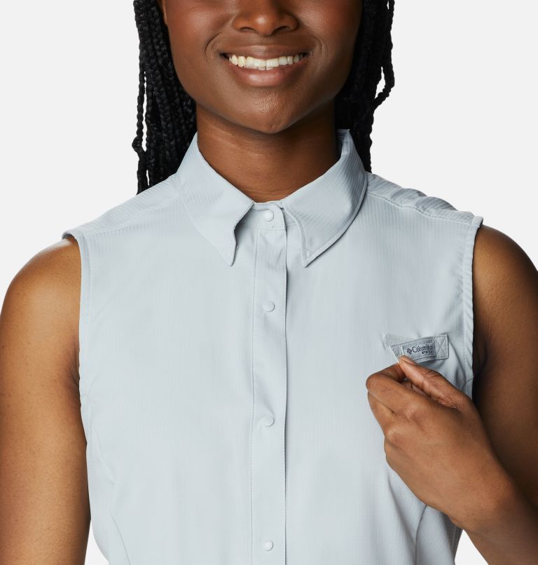 Thumbnail: Women’s PFG Tamiami Sleeveless Shirt, Color: Cool Grey, image 4