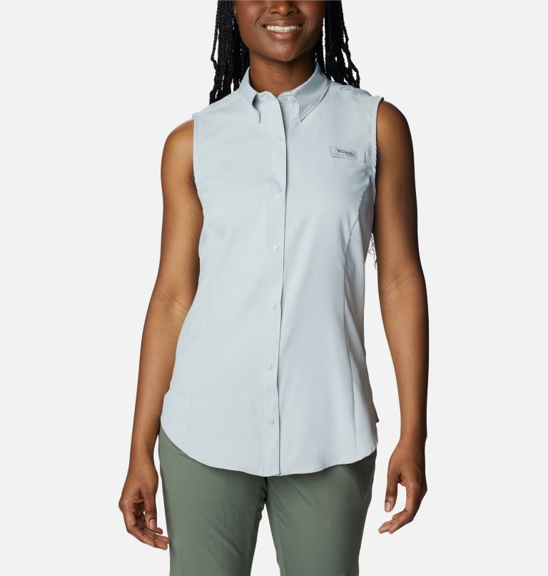 Women’s PFG Tamiami Sleeveless Shirt, Color: Cool Grey, image 1