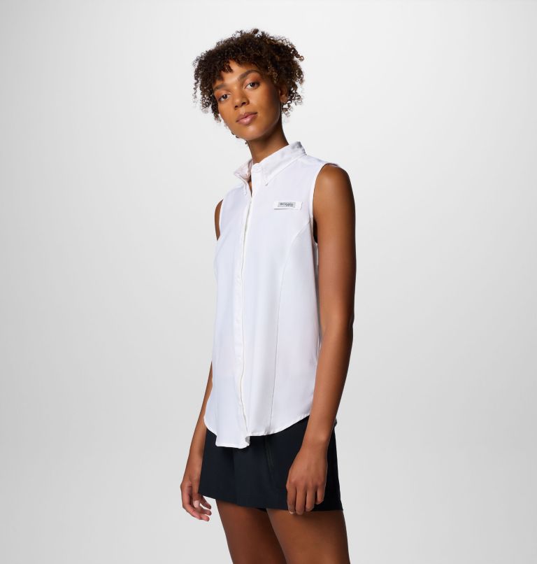 Women’s PFG Tamiami Sleeveless Shirt, Color: White, image 4