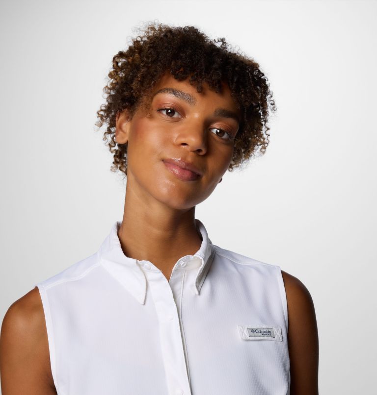 Women’s PFG Tamiami Sleeveless Shirt, Color: White, image 5