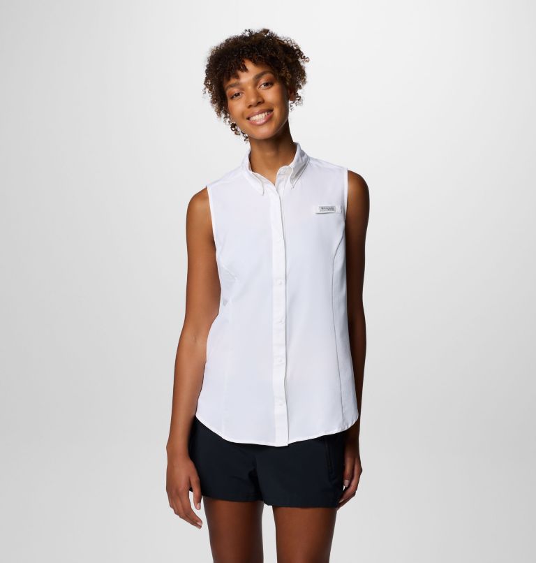 Women’s PFG Tamiami Sleeveless Shirt, Color: White, image 1