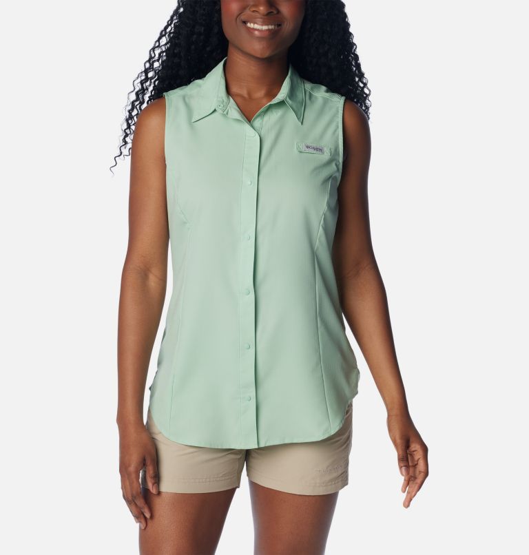 Women’s PFG Tamiami Sleeveless Shirt, Color: New Mint, image 1