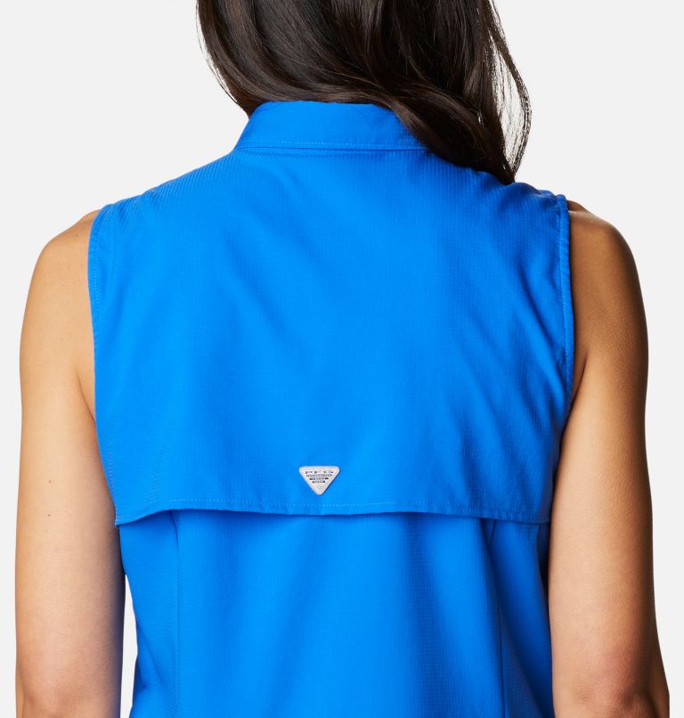 Women’s PFG Tamiami Sleeveless Shirt, Color: Blue Macaw, image 5