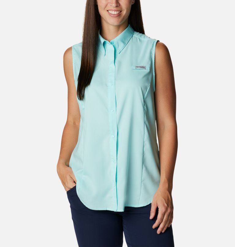 Women’s PFG Tamiami Sleeveless Shirt, Color: Gulf Stream, image 1