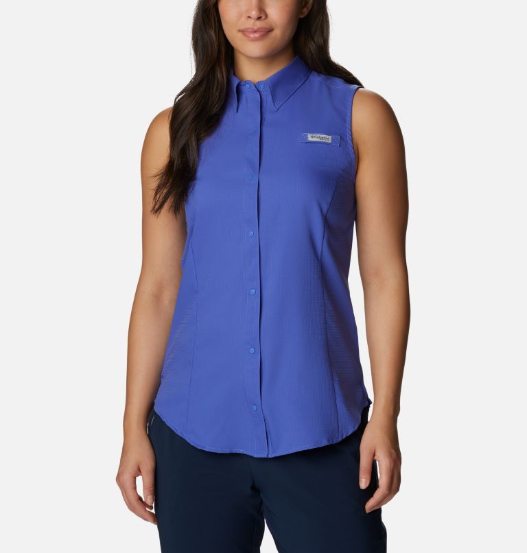 Women’s PFG Tamiami Sleeveless Shirt, Color: Violet Sea, image 1