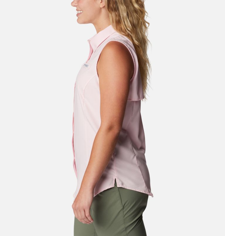 Women’s PFG Tamiami Sleeveless Shirt, Color: Satin Pink, image 3