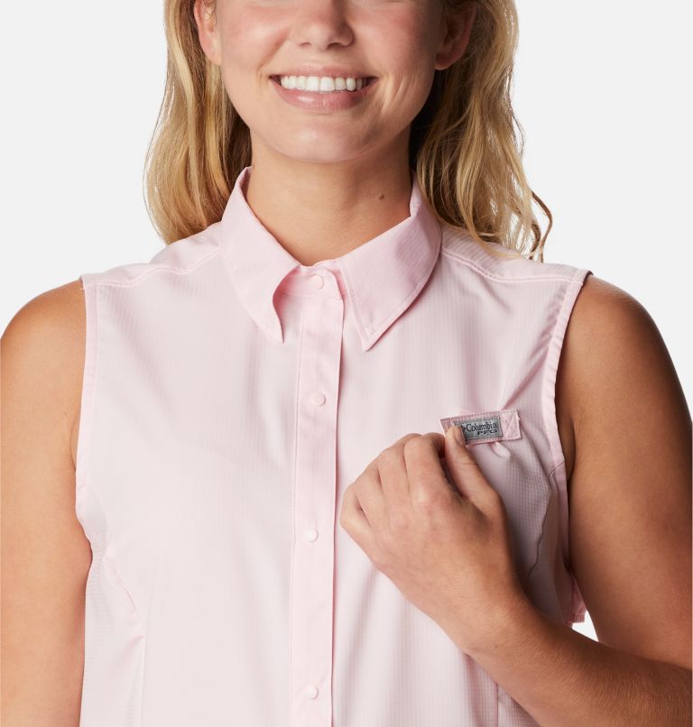 Thumbnail: Women’s PFG Tamiami Sleeveless Shirt, Color: Satin Pink, image 4
