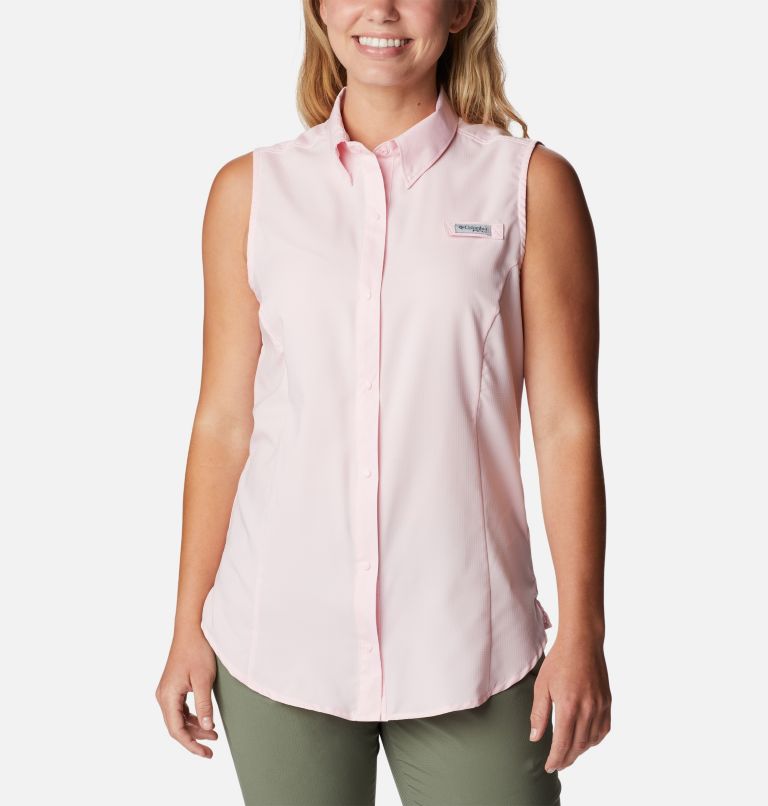 Thumbnail: Women’s PFG Tamiami Sleeveless Shirt, Color: Satin Pink, image 1