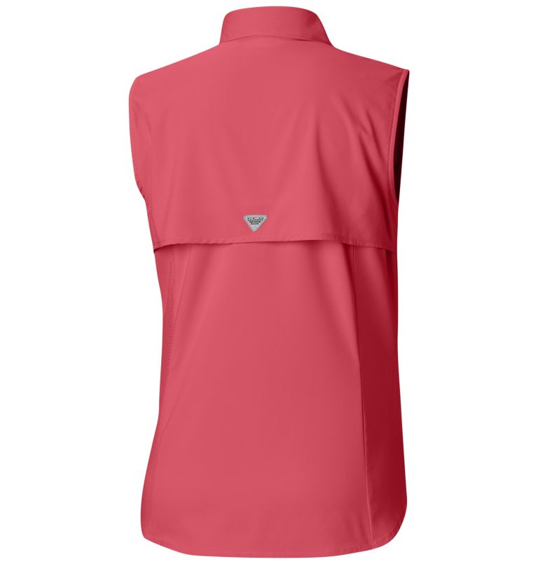 Women’s PFG Tamiami Sleeveless Shirt, Color: Sunset Red, image 2