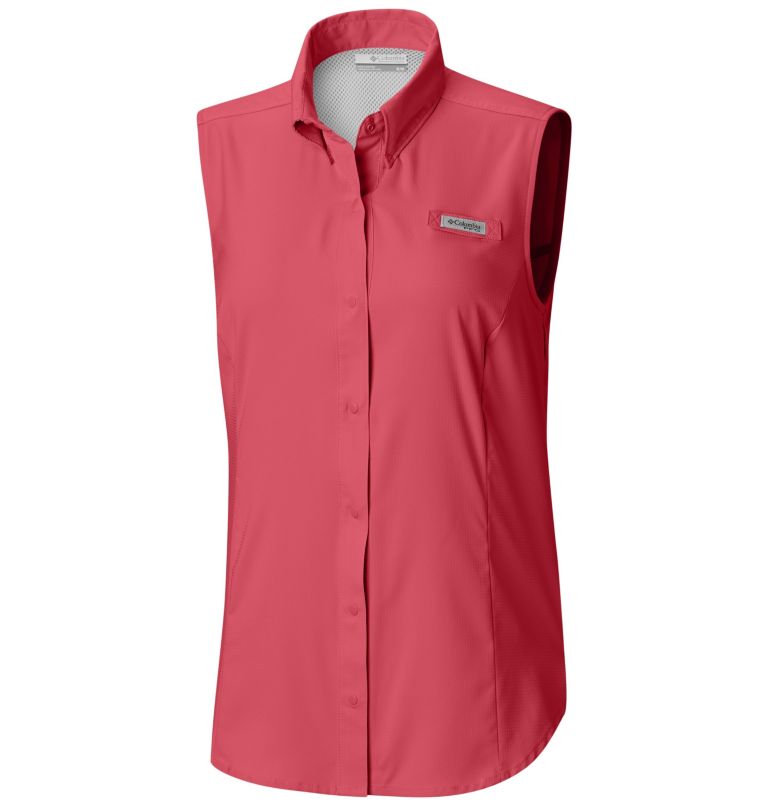 Thumbnail: Women’s PFG Tamiami Sleeveless Shirt, Color: Sunset Red, image 1