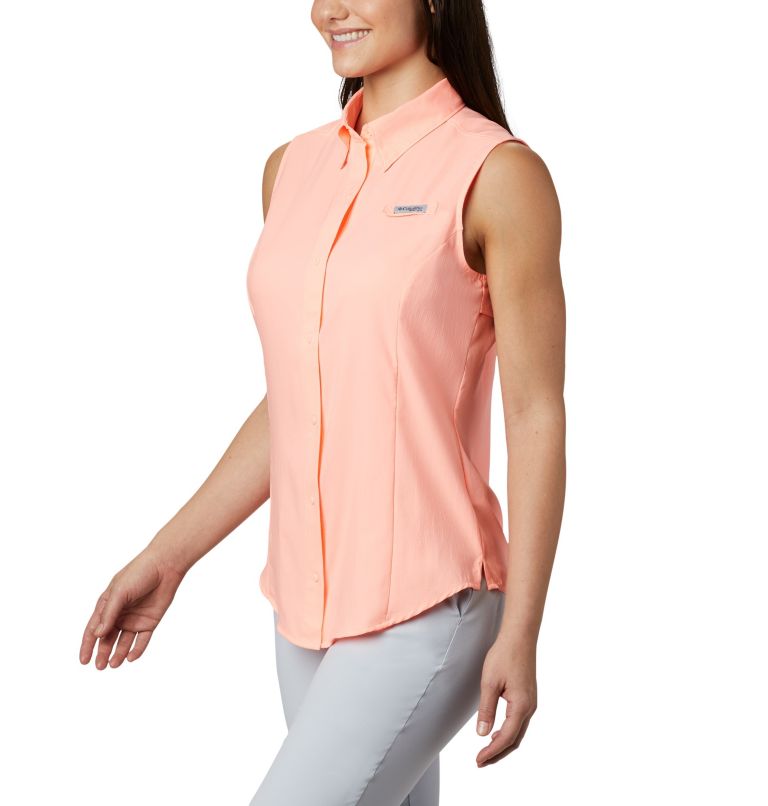 Women’s PFG Tamiami Sleeveless Shirt, Color: Tiki Pink, image 5