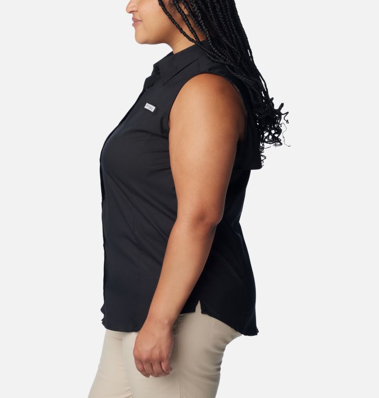 Women’s PFG Tamiami Sleeveless Shirt - Plus Size, Color: Black, image 3