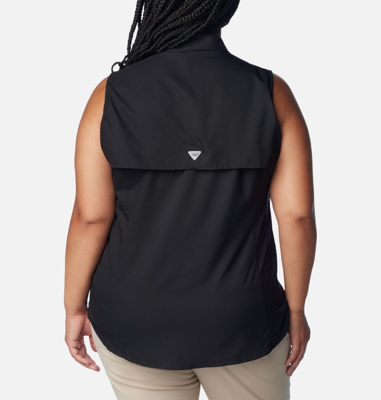 Thumbnail: Women's PFG Tamiami Sleeveless Shirt - Plus Size, Color: Black, image 2