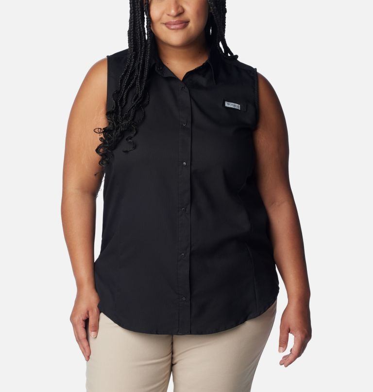 Women’s PFG Tamiami Sleeveless Shirt - Plus Size, Color: Black, image 1