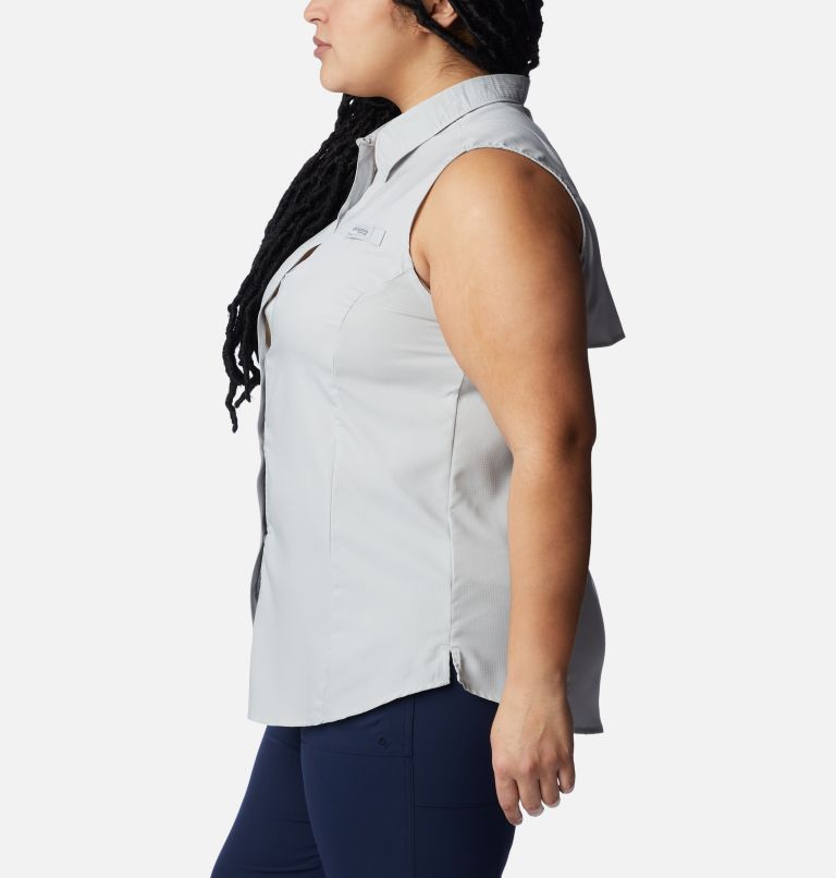 Women's PFG Tamiami Sleeveless Shirt - Plus Size, Color: Cool Grey, image 3