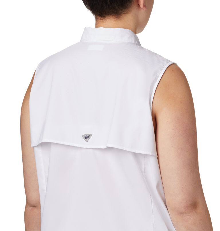 Thumbnail: Women's PFG Tamiami Sleeveless Shirt - Plus Size, Color: White, image 5