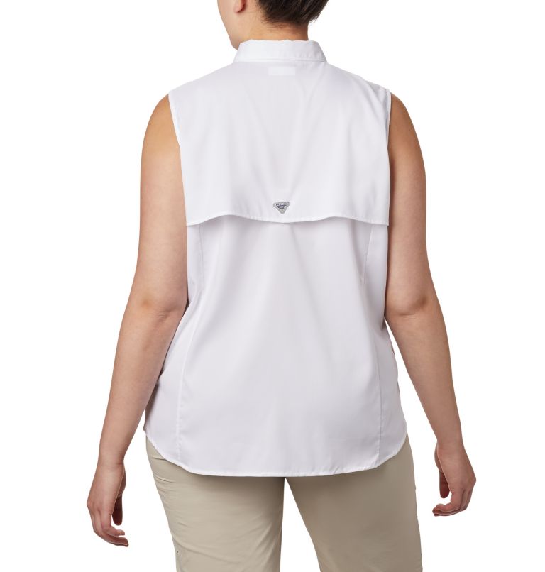 Thumbnail: Women's PFG Tamiami Sleeveless Shirt - Plus Size, Color: White, image 2