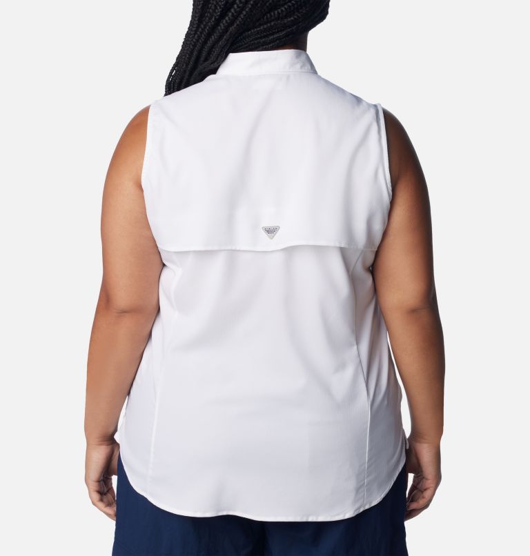Thumbnail: Women's PFG Tamiami Sleeveless Shirt - Plus Size, Color: White, image 2