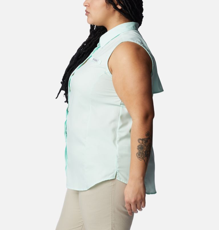 Women's PFG Tamiami Sleeveless Shirt - Plus Size, Color: Gullfoss Green, image 3