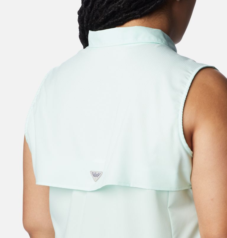 Thumbnail: Women's PFG Tamiami Sleeveless Shirt - Plus Size, Color: Gullfoss Green, image 4