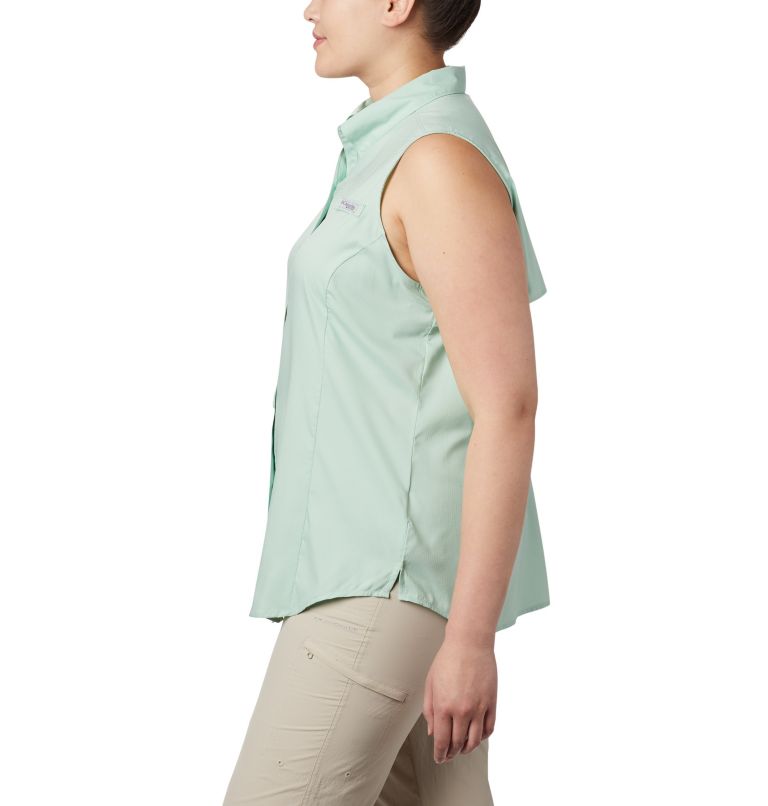 Thumbnail: Women's PFG Tamiami Sleeveless Shirt - Plus Size, Color: New Mint, image 3