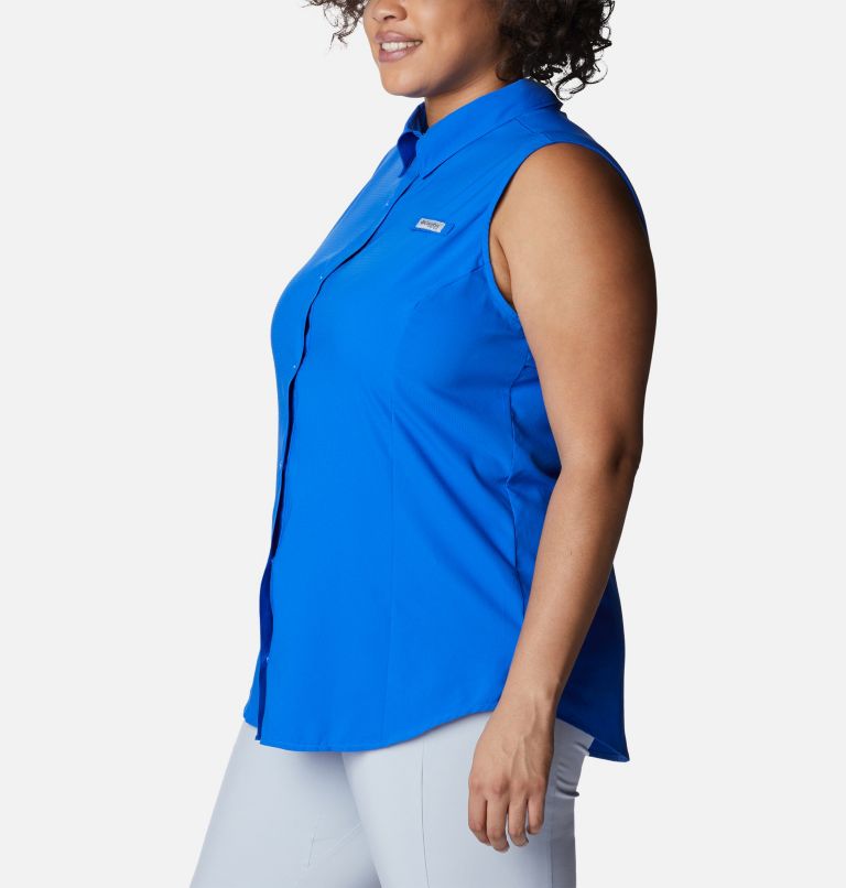 Women’s PFG Tamiami Sleeveless Shirt - Plus Size, Color: Blue Macaw, image 3