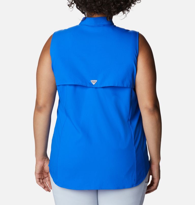Thumbnail: Women's PFG Tamiami Sleeveless Shirt - Plus Size, Color: Blue Macaw, image 2