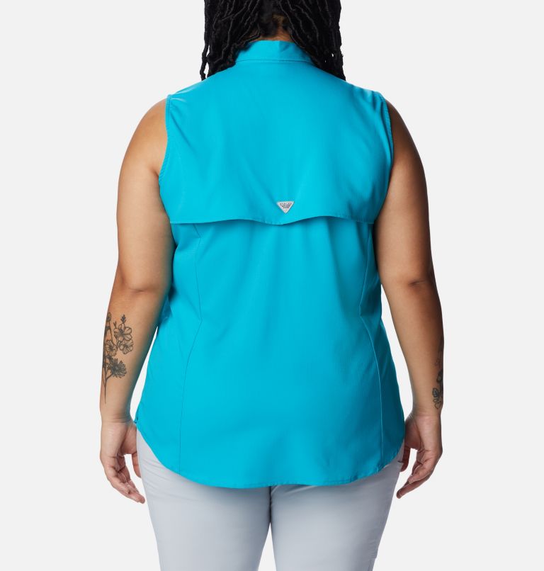 Thumbnail: Women's PFG Tamiami Sleeveless Shirt - Plus Size, Color: Ocean Teal, image 2