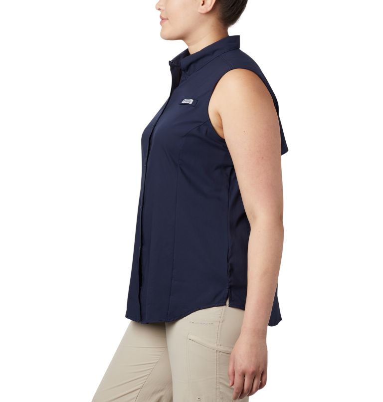 Thumbnail: Women's PFG Tamiami Sleeveless Shirt - Plus Size, Color: Collegiate Navy, image 3