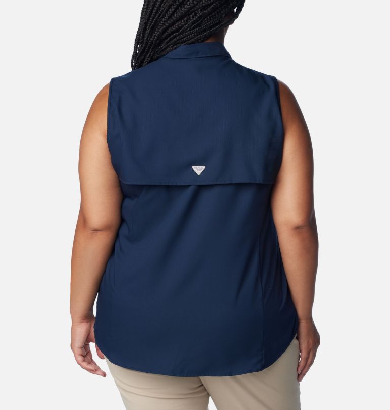 Women’s PFG Tamiami Sleeveless Shirt - Plus Size, Color: Collegiate Navy, image 2