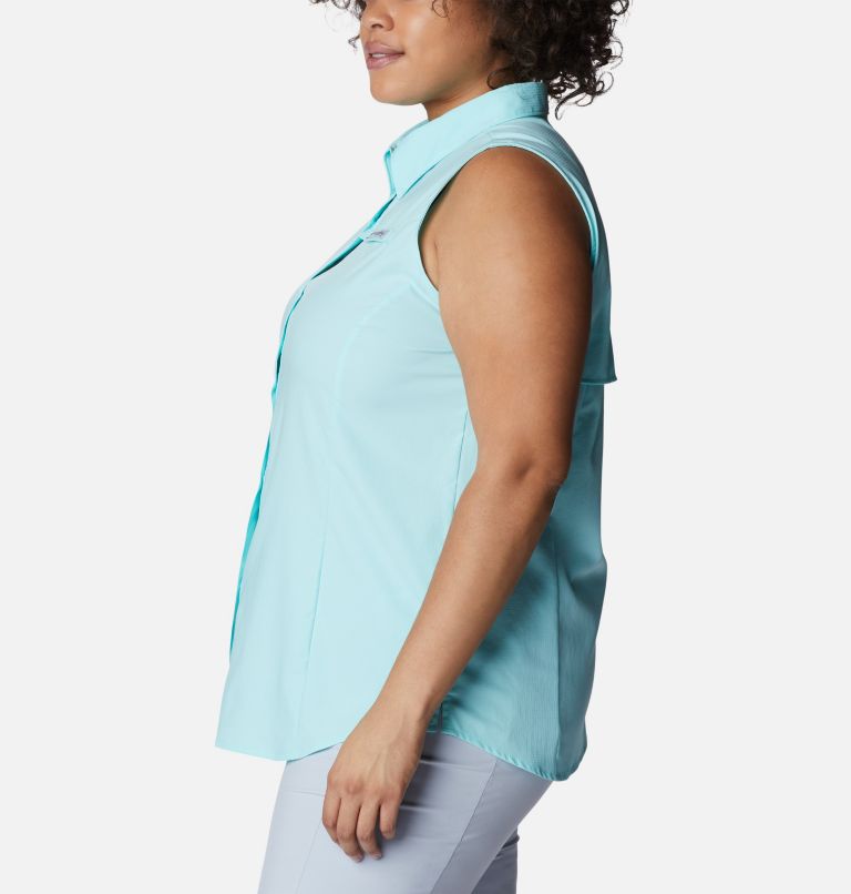 Women’s PFG Tamiami Sleeveless Shirt - Plus Size, Color: Gulf Stream, image 3