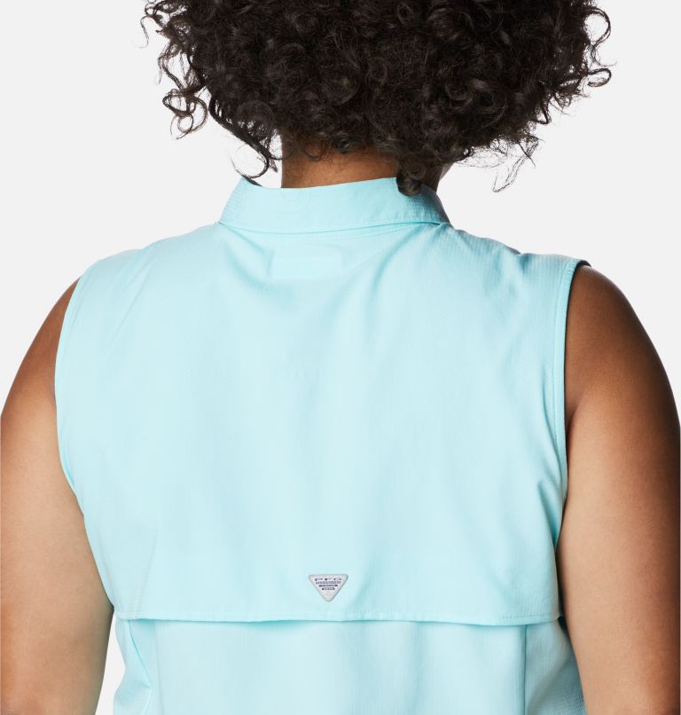 Women’s PFG Tamiami Sleeveless Shirt - Plus Size, Color: Gulf Stream, image 5