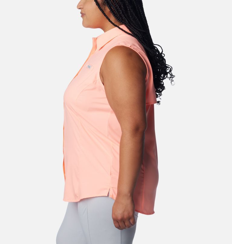 Thumbnail: Women's PFG Tamiami Sleeveless Shirt - Plus Size, Color: Tiki Pink, image 3