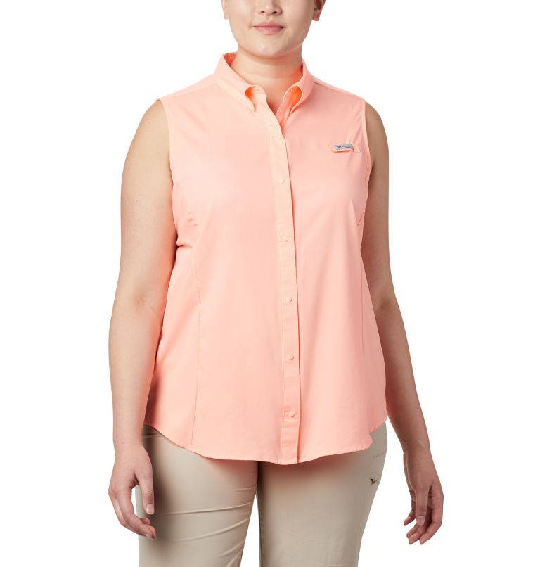 Women's PFG Tamiami Sleeveless Shirt - Plus Size, Color: Tiki Pink, image 1
