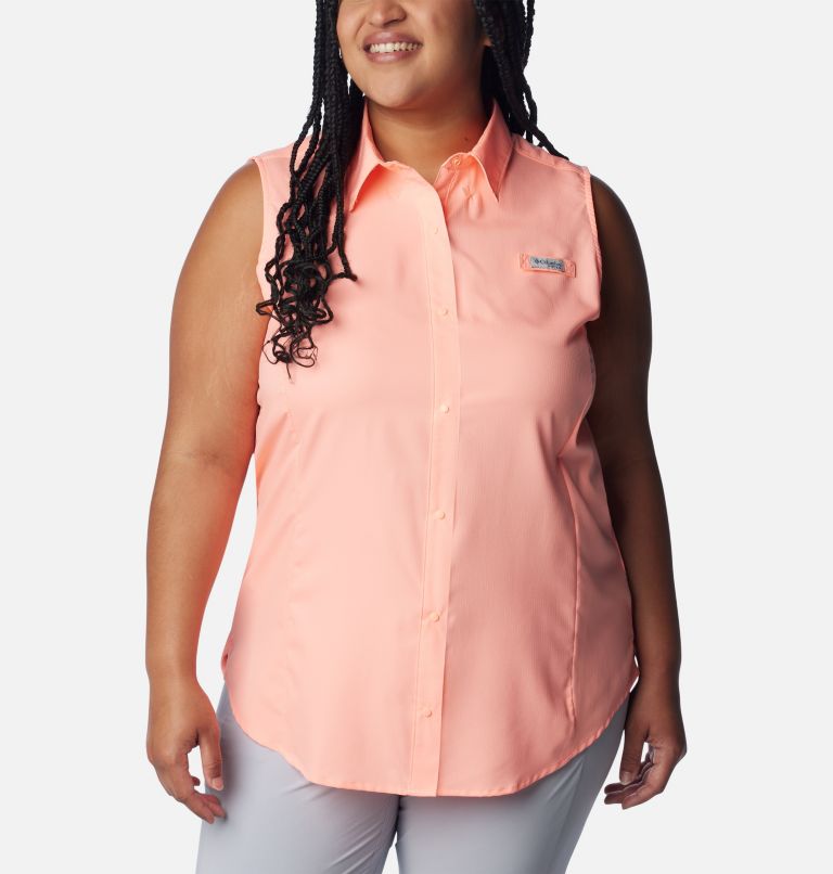 Women's PFG Tamiami Sleeveless Shirt - Plus Size, Color: Tiki Pink, image 1