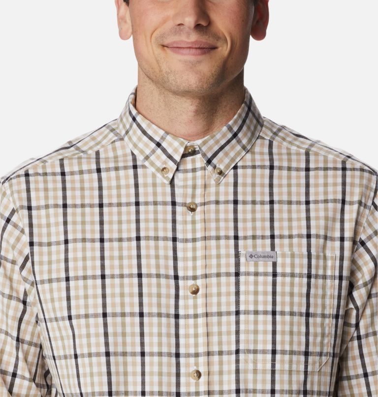 Thumbnail: Men’s Rapid Rivers II Long Sleeve Shirt, Color: Ancient Fossil Gingham, image 4