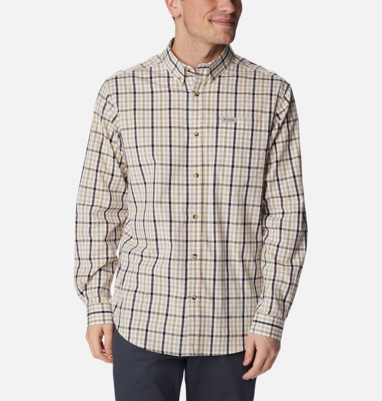 Thumbnail: Men’s Rapid Rivers II Long Sleeve Shirt - Tall, Color: Ancient Fossil Gingham, image 1