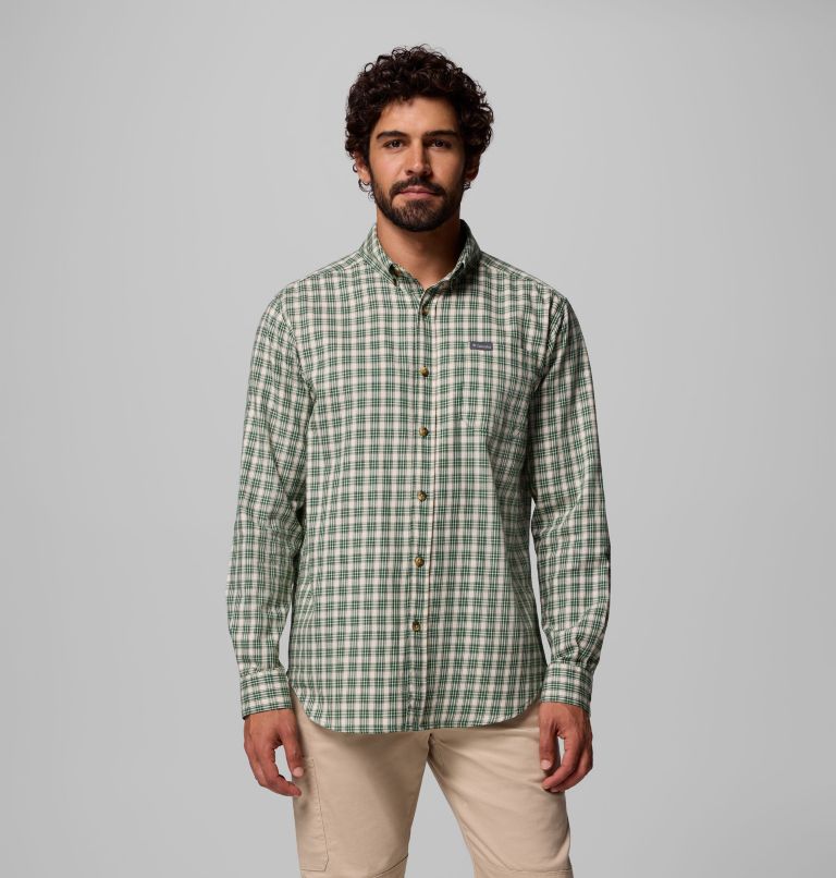 Men's Rapid Rivers II Long Sleeve Shirt, Color: Rain Forest Falls Plaid, image 1