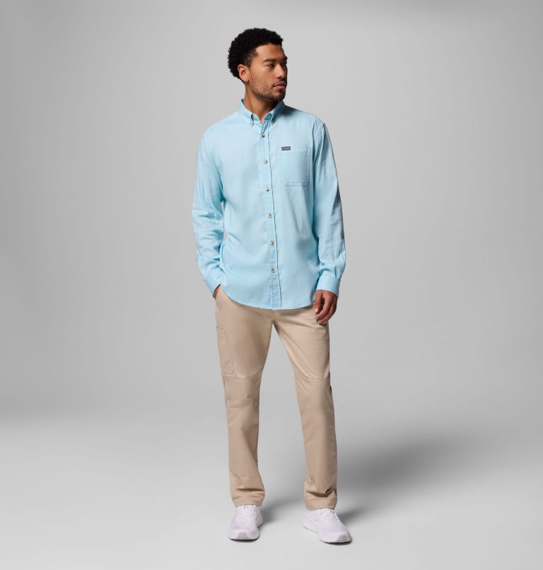 Men's Rapid Rivers II Long Sleeve Shirt, Color: Vintage Blue Oxford, image 2