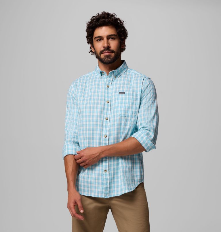 Men's Rapid Rivers II Long Sleeve Shirt, Color: Vintage Blue Falls Plaid, image 5