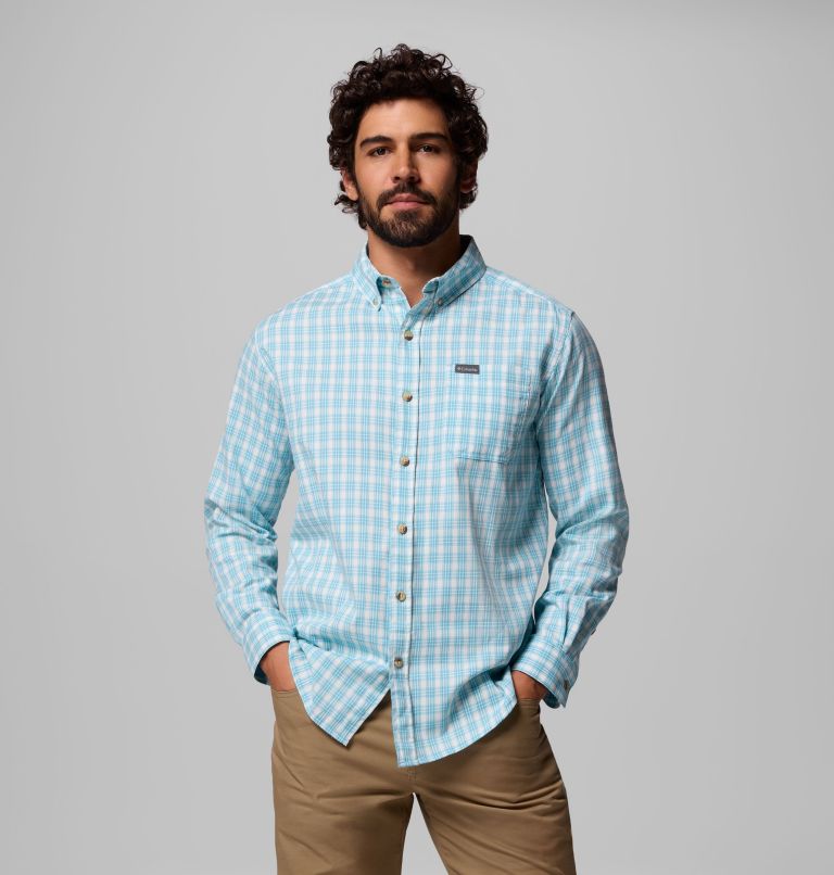 Men's Rapid Rivers II Long Sleeve Shirt, Color: Vintage Blue Falls Plaid, image 1