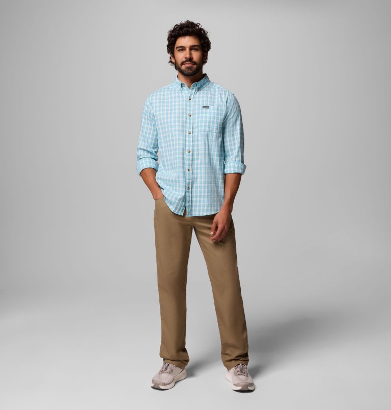 Men's Rapid Rivers II Long Sleeve Shirt, Color: Vintage Blue Falls Plaid, image 2