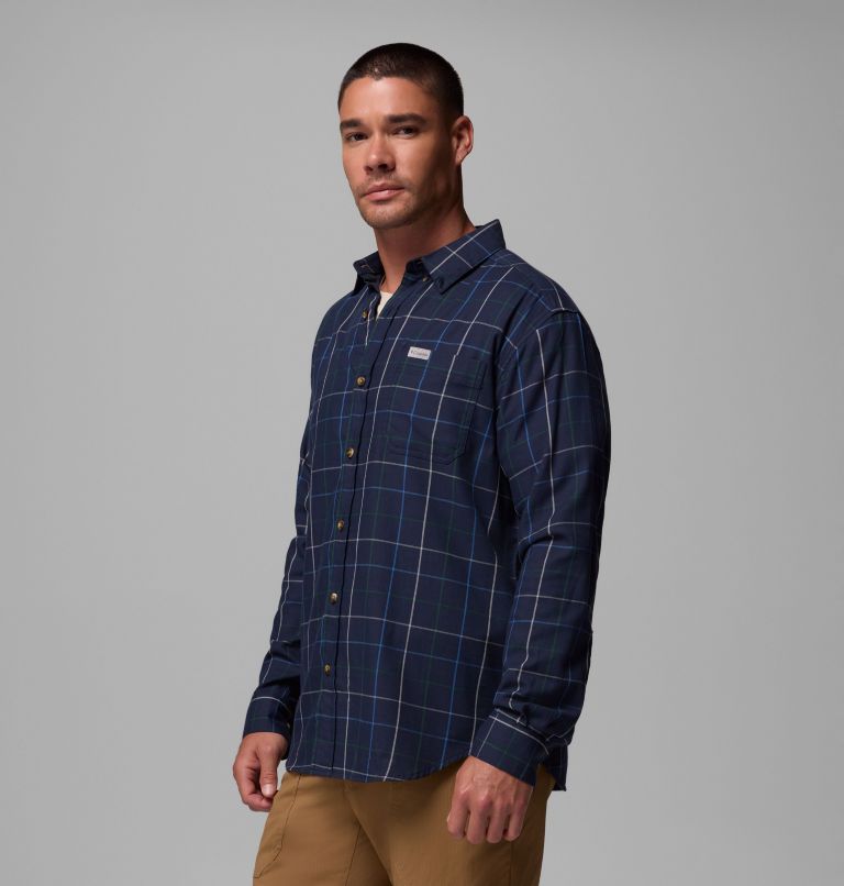 Men's Rapid Rivers II Long Sleeve Shirt, Color: Collegiate Navy Tattersall, image 4