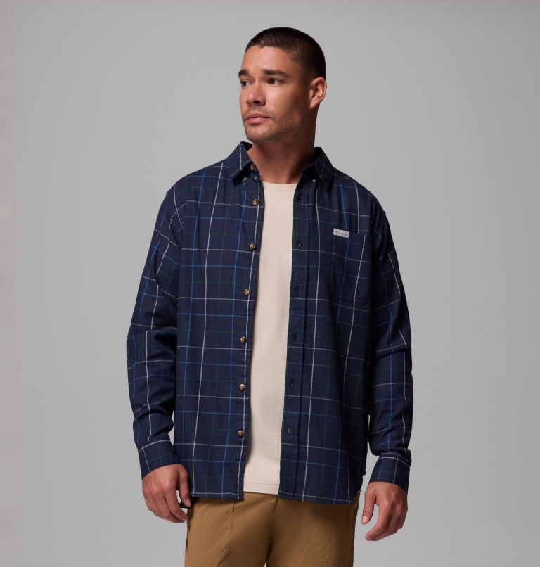 Men's Rapid Rivers II Long Sleeve Shirt, Color: Collegiate Navy Tattersall, image 5