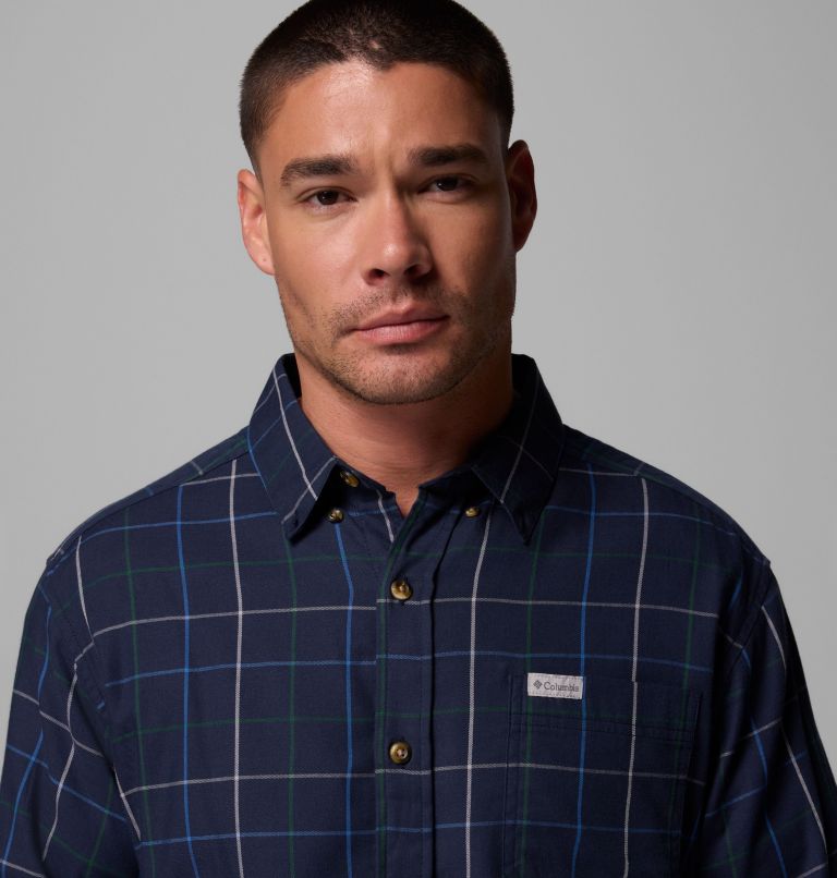 Men's Rapid Rivers II Long Sleeve Shirt, Color: Collegiate Navy Tattersall, image 6
