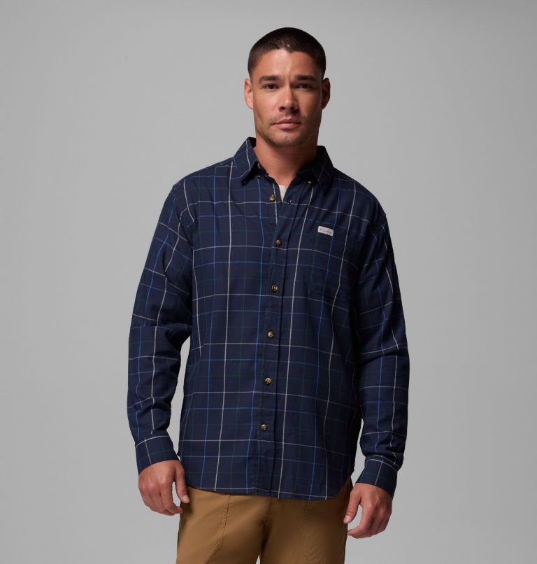 Men's Rapid Rivers II Long Sleeve Shirt, Color: Collegiate Navy Tattersall, image 1