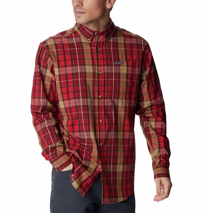 Thumbnail: Men’s Rapid Rivers II Long Sleeve Shirt, Color: Mountain Red Multi Plaid, image 4