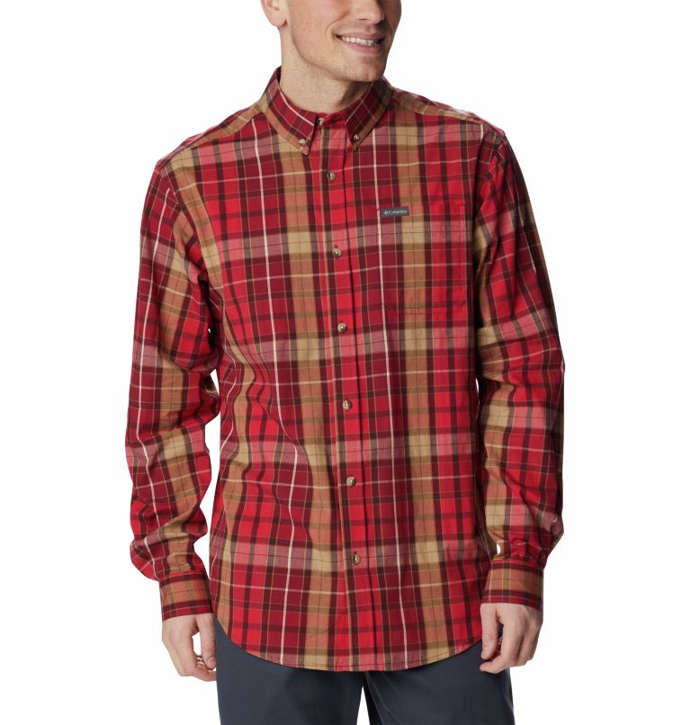 Men’s Rapid Rivers II Long Sleeve Shirt, Color: Mountain Red Multi Plaid, image 1
